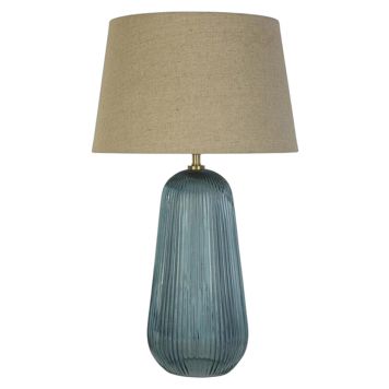 BORDSLAMPA SEARCHLIGHT CAMEO GLAS BLÅ/BEIGE