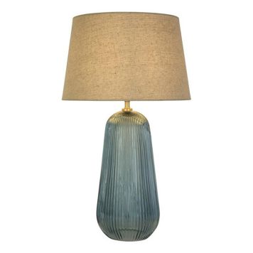 BORDSLAMPA SEARCHLIGHT CAMEO GLAS BLÅ/BEIGE