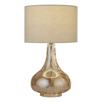 BORDSLAMPA SEARCHLIGHT TORINO GLAS AMBER/BEIGE