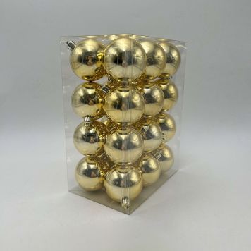 JULGRANSKULOR GLANSIG 6CM GULD 24-PACK