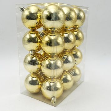 JULGRANSKULOR GLANSIG 6CM GULD 24-PACK