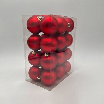 JULGRANSKULOR MATT 6CM RÖD 24-PACK