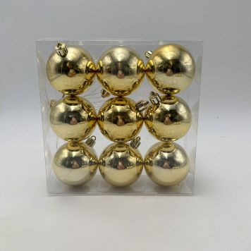 JULGRANSKULOR GLANSIG 6CM GULD 9-PACK