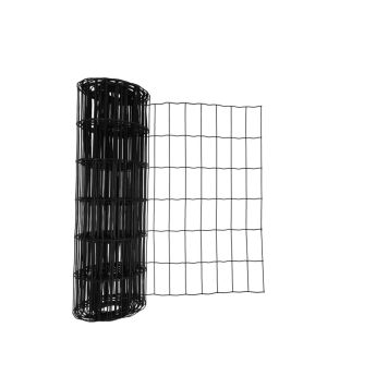 STÄNGSEL STÅL 120CMX25M SVART 