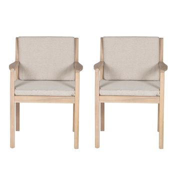 FÅTÖLJ SUNFUN INGMARSÖ ACACIA NATUR/BEIGE 2-PACK
