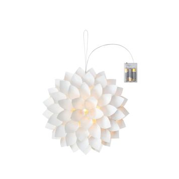 JULDEKORATION MARKSLÖJD DAHLIA VÄGG/BORD 35CM VIT