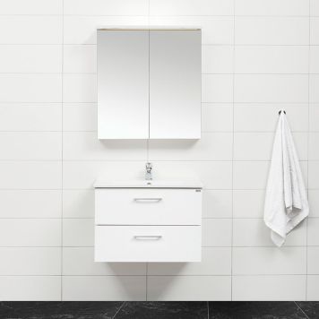 BADRUMSMÖBEL 4AQUA 5 MED SPEGELSKÅP VIT MATT 80CM