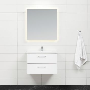 BADRUMSMÖBEL 4AQUA 6 MED SPEGEL VIT MATT 80CM