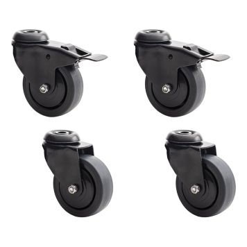 HJULSET WIMEX TILL PLANTERINGSLÅDA Ø75MM SVART 4-PACK                         