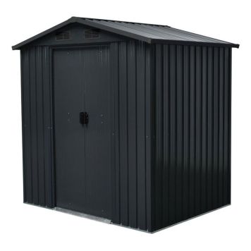 FÖRRÅD FLORAWORLD MED SADELTAK ANTRACIT 1,8M²