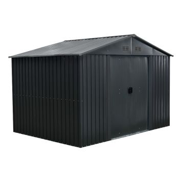 FÖRRÅD FLORAWORLD MED SADELTAK ANTRACIT 8,47M²