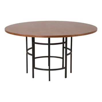MATBORD FURNITURE FASHION COPENHAGEN Ø140X72CM BRUN FANÉR