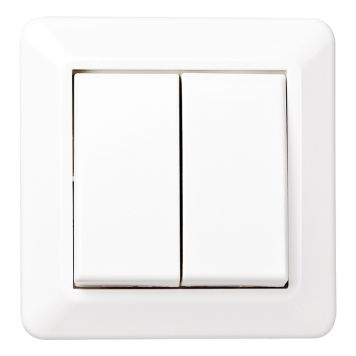 STRÖMBRYTARE ELKO RS DUBBELTRAPP UTANPÅLIGGANDE RENVIT