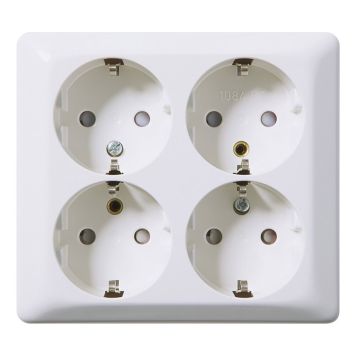 VÄGGUTTAG ELKO RS 4-VÄGS JORDAT UTANPÅLIGGANDE RENVIT