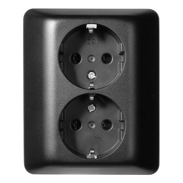 VÄGGUTTAG ELKO RS 2-VÄGS JORDAT SVART