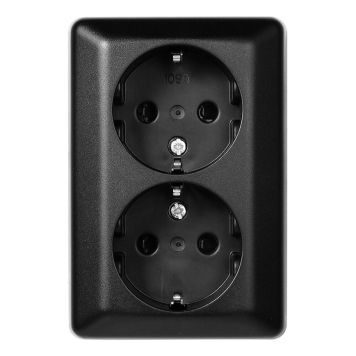 VÄGGUTTAG ELKO RS 2-VÄGS JORDAT UTANPÅLIGGANDE SVART