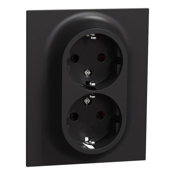 VÄGGUTTAG ELKO ONE 2-VÄGS JORDAT SVART