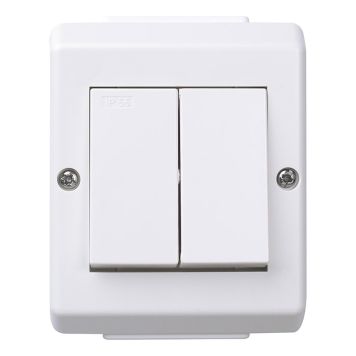 STRÖMBRYTARE ELKO RS KRON UTANPÅLIGGANDE IP55 RENVIT