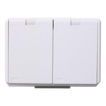 VÄGGUTTAG ELKO RS 2-VÄGS JORDAT IP44 RENVIT