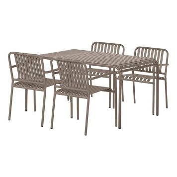 MATGRUPP OUTFIT STELLA BORD+4 STAPELSTOLAR VALNÖT