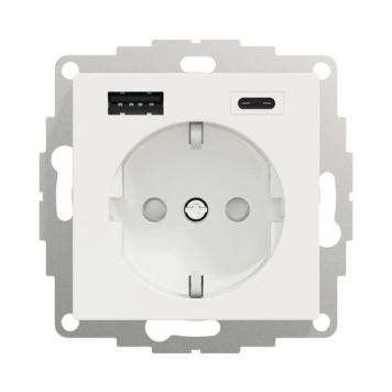 VÄGGUTTAG SCHNEIDER ELECTRIC WDE002174 EXXACT USB VIT