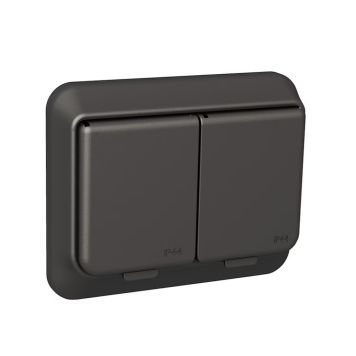 VÄGGUTTAG SCHNEIDER ELECTRIC WDE003192 EXXACT PRIMO 2-VÄG JORDAD MED LOCK ANTRACIT