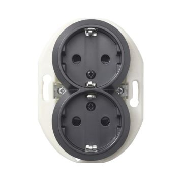 VÄGGUTTAG SCHNEIDER ELECTRIC WDE011322 RENOVA 2-VÄG JORDAD SVART