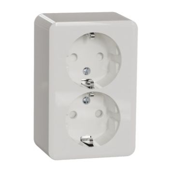 VÄGGUTTAG SCHNEIDER ELECTRIC WDE015596 EXXACT 2-VÄG JORDAD SNABBANSLUTNING VIT