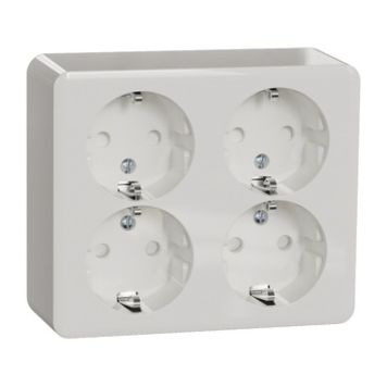 VÄGGUTTAG SCHNEIDER ELECTRIC WDE015588 EXXACT 4-VÄG PRIMO JORDAD VIT