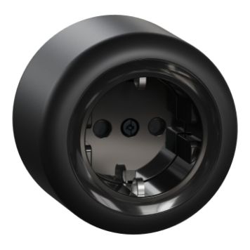 VÄGGUTTAG SCHNEIDER ELECTRIC WDE015976 RENOVA JORDAD SNABBANSLUTNING SVART