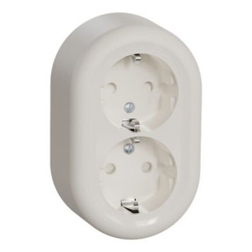 VÄGGUTTAG SCHNEIDER ELECTRIC WDE015896 RENOVA 2-VÄG JORDAD SNABBANSLUTNING VIT