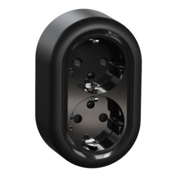 VÄGGUTTAG SCHNEIDER ELECTRIC WDE015996 RENOVA 2-VÄG JORDAD SNABBANSLUTNING SVART