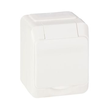 VÄGGUTTAG SCHNEIDER ELECTRIC AQUA-STARK JORDAD MED LOCK VIT