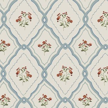 TAPET LAURA ASHLEY PINFORD TRELLIS BLÅ