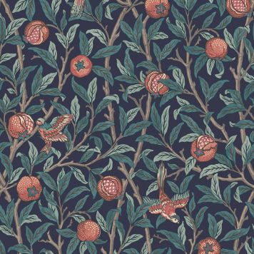 TAPET WILLIAM MORRIS AT HOME BIRD & POMEGRANAT BLÅ