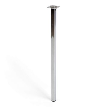MÖBELBEN REI STÅL 25X25X700MM BLANK KROM