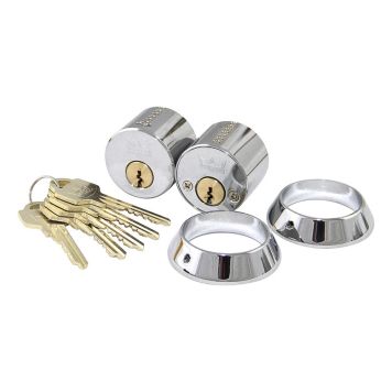 LÅSCYLINDER MILLERS RUND 2ST 5 NYCKLAR KROM  