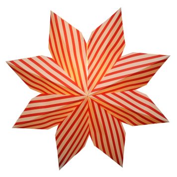 ADVENTSSTJÄRNA GRÄNNA, RÖD/VIT RANDIG 60CM