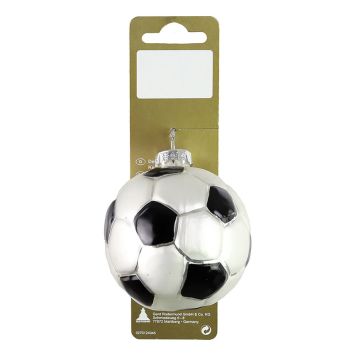 JULGRANSDEKORATION FOTBOLL Ø6,5CM SVART/SILVER 