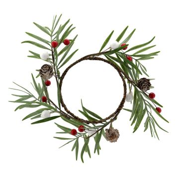 KRANS MED BÄR OCH KOTTAR Ø25CM GRÖN