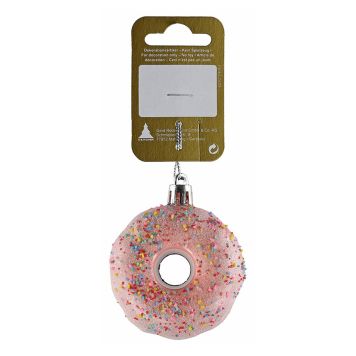 JULGRANSDEKORATION DONUT Ø6X3CM ROSA