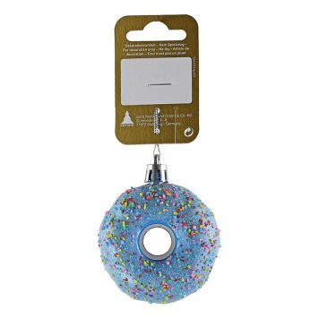 JULGRANSDEKORATION DONUT Ø6X3CM LJUSBLÅ