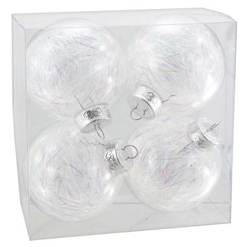 JULGRANSKULOR PLAST Ø8CM VIT 4-PACK