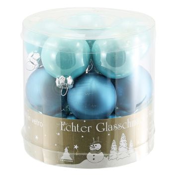 JULGRANSKULOR GLAS Ø3,5CM TURKOS 15-PACK