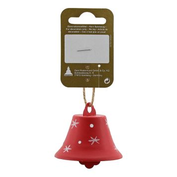 JULGRANSDEKORATION KLOCKA STJÄRNOR 11X5,5CM RÖD