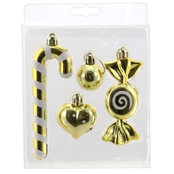 JULGRANSDEKORATION JULGODIS 15CM GULD 4-PACK