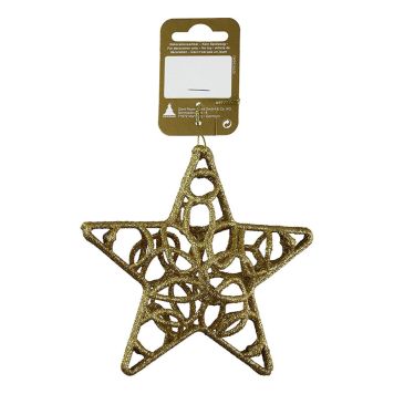 JULGRANSDEKORATION STJÄRNA GLITTER 13X4CM GULD