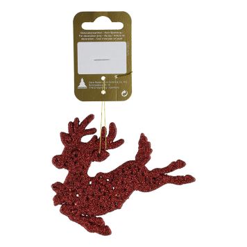 JULGRANSDEKORATION REN GLITTER 10X9CM RÖD