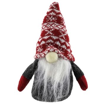 TOMTE 14CM GRÅ/RÖD                      