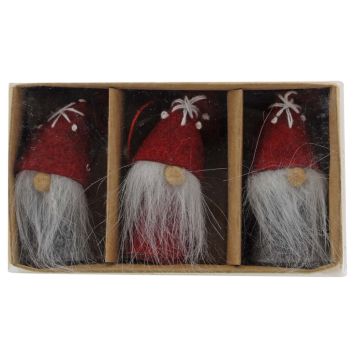 TOMTE 6CM GRÅ/RÖD 3-PACK                             